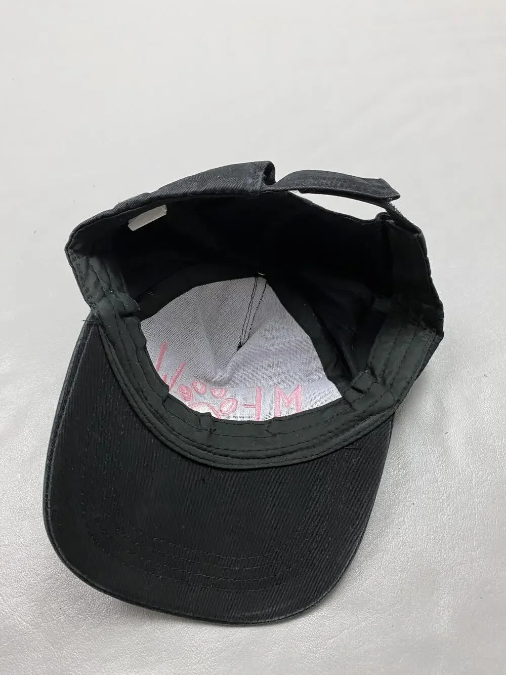 Hat Cap Strap Back One Size Black Cat Ear MEOW Embroidered Adjustable Youth Girl